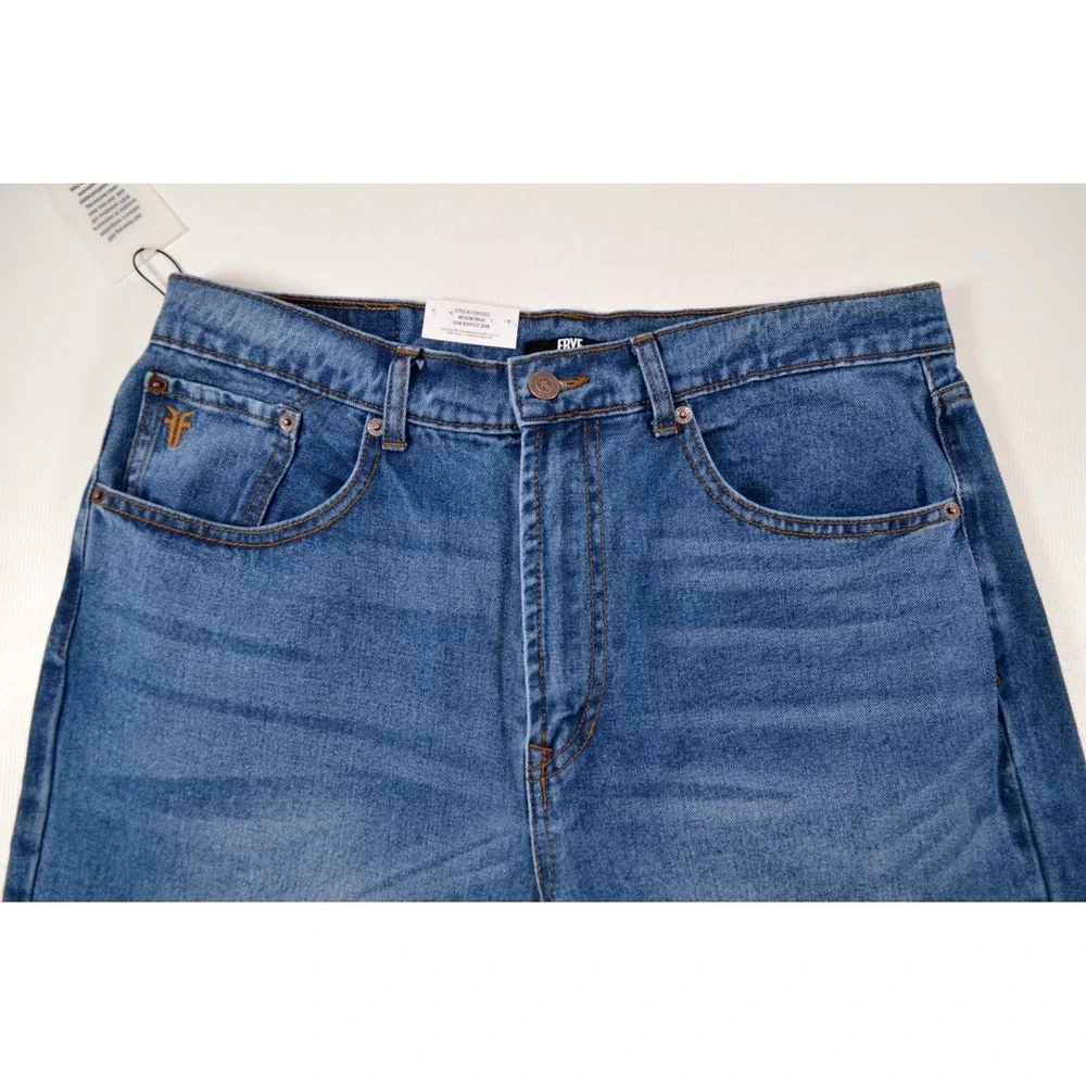Frye Slim Bootcut 5-Pocket 100% Cotton Denim Jeans Mens 34x30 Medium Wash Nwt's